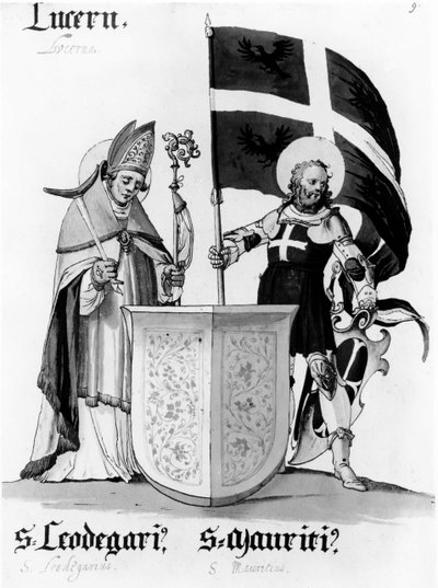 Saints Leodegarius and Mauritius by English School